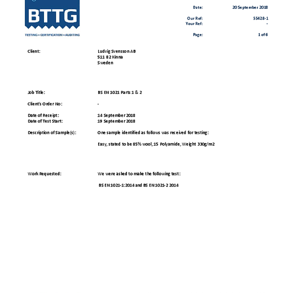 easy -  flamability certificate EN 1021 1 2